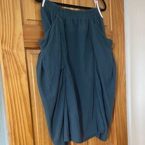 Teal Harem Midi Gauze Pull On Skirt